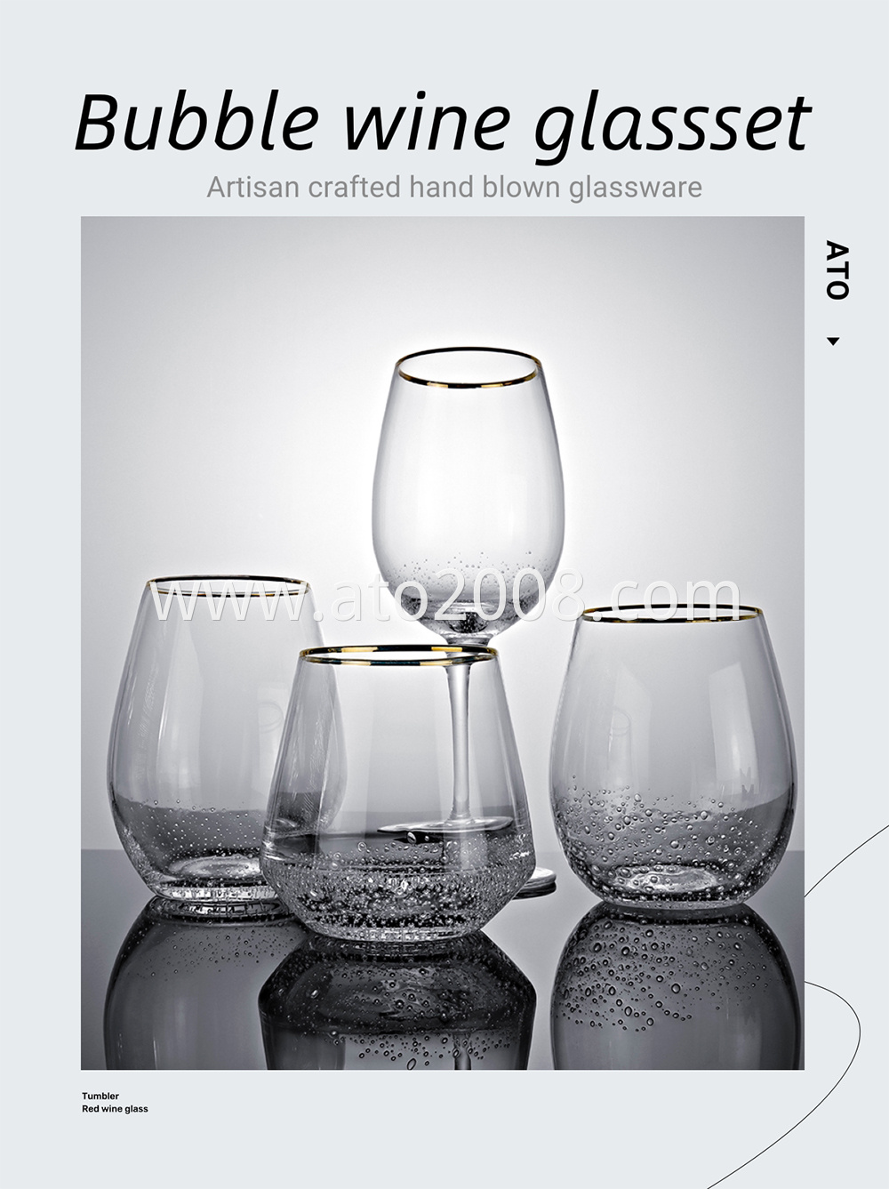 Bubble wine glasses set